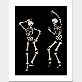 Halloween Dancing Skeletons Posters and Art